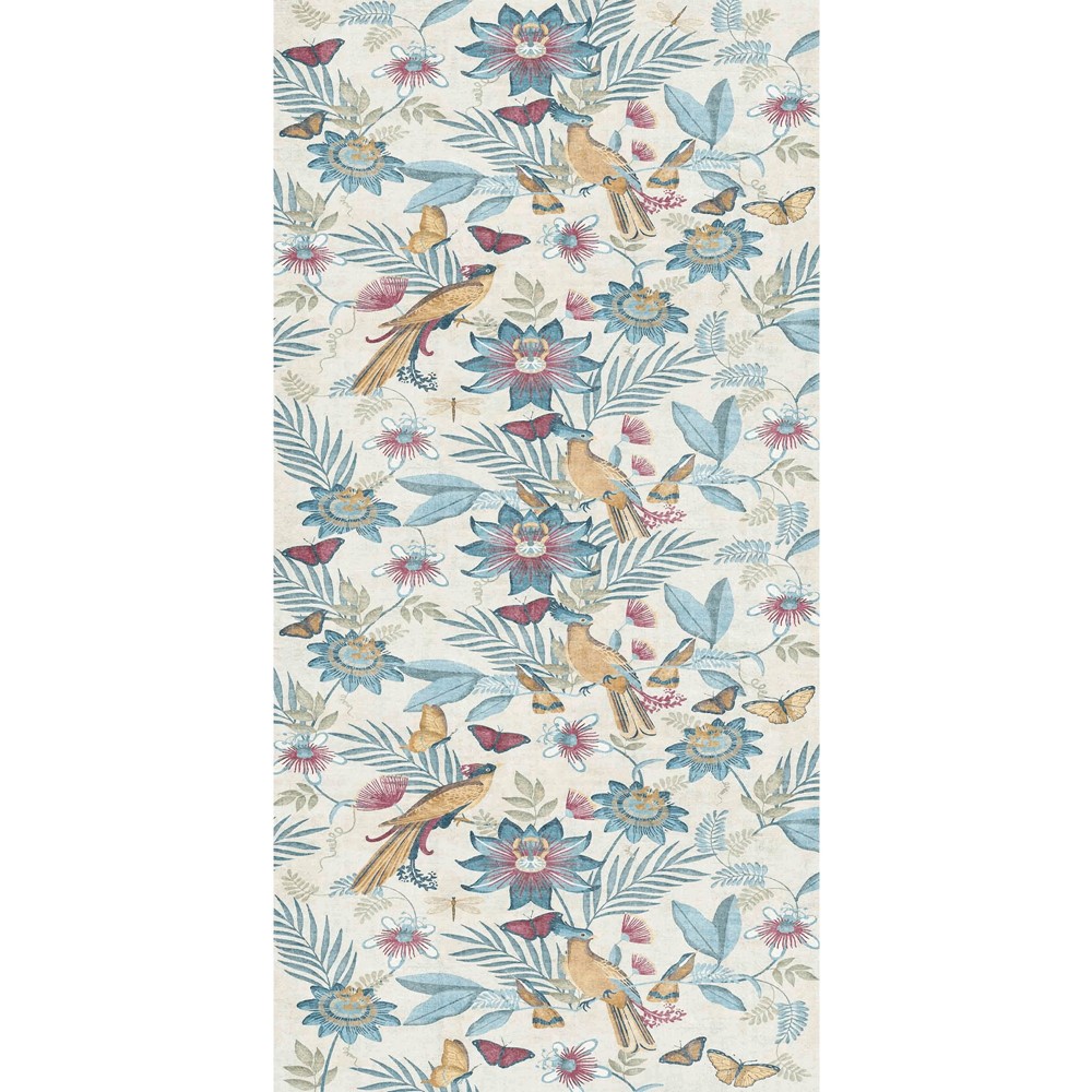 Amaya Tropical Birds Botanical Washable Runner Rugs by Catherine Lansfield in Blue